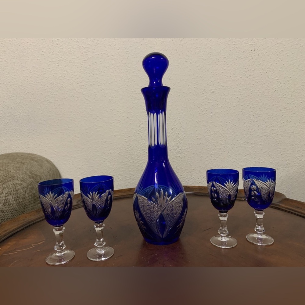 Bohemian cobalt blue set